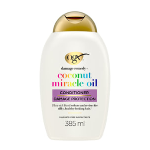 OGX Après-shampooing Extra Strength Damage Remedy Coconut Miracle Oil, 385ml – Après-shampooing fortifiant à l'huile de noix de