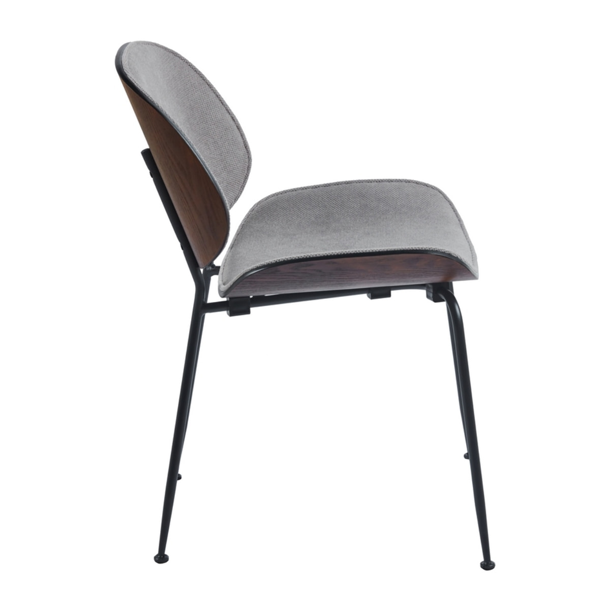 Sedie moderne in tessuto grigio e gambe nere set da 4 - Elizabeth