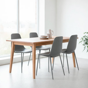 Set 4 Sedie Moderne Con Schienale Ergonomico In Polipropilene E Gambe In Metallo Cucina Sala Da Pranzo Soggiorno 87 x 53 x 49 Cm Grigio Scuro