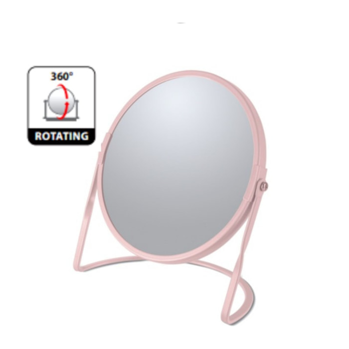 Miroir grossissant sur pied Acier AKIRA Rose mat Spirella