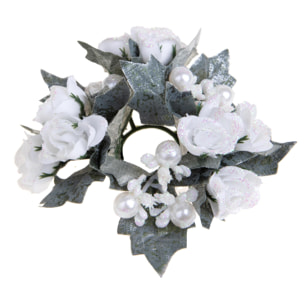 Girocandela rose con perle - Pezzi 24 - BIANCO - Bianchi Dino SpA