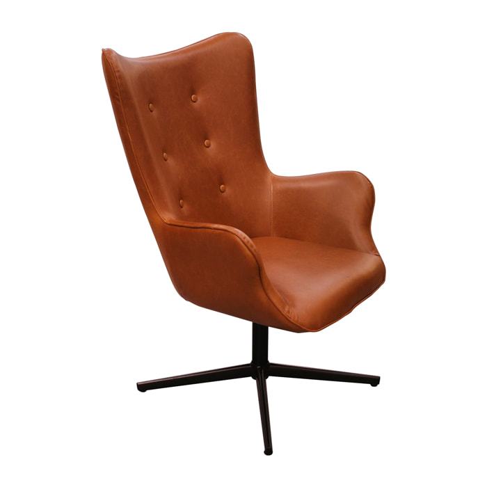 Fauteuil Helsinki Pu Marron