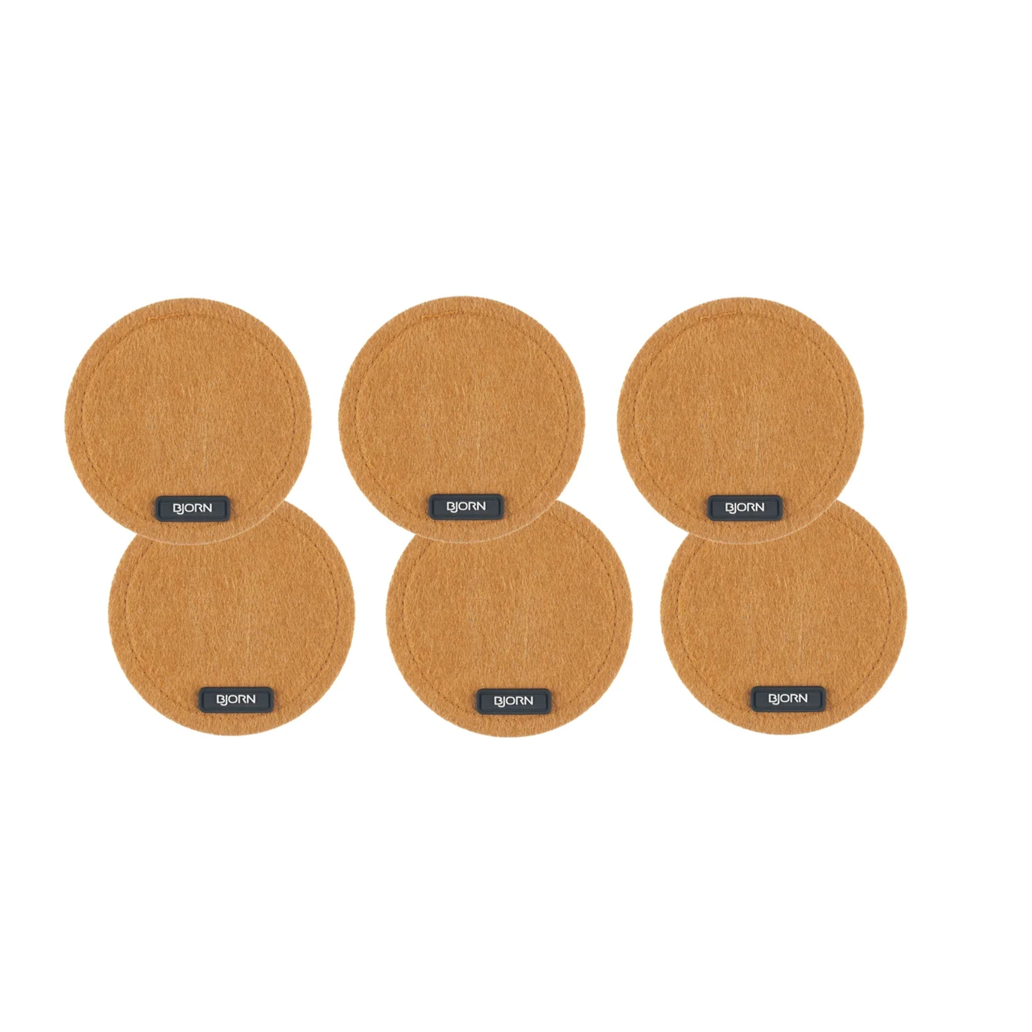 Sous-verre rond - 6 pièces - Feutre recyclé marron