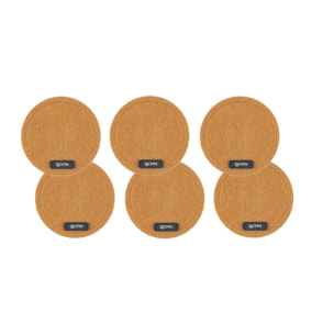 Sous-verre rond - 6 pièces - Feutre recyclé marron