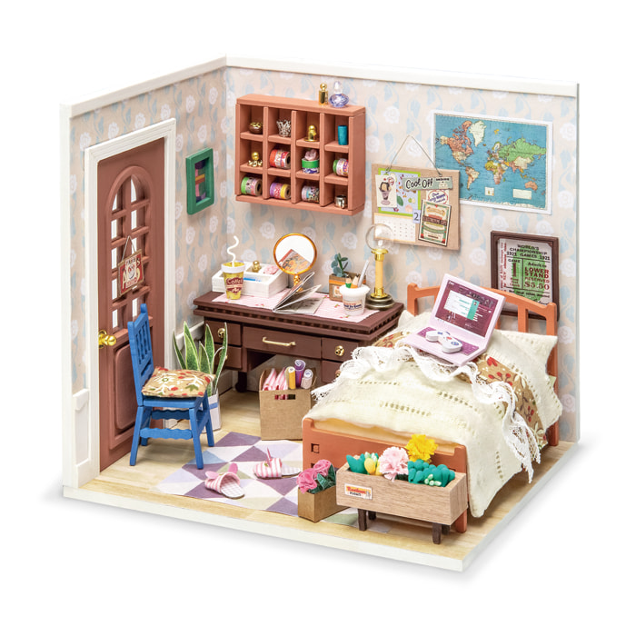 Dormitorio Annes, maqueta 3D  realista con gran detalle, 88 piezas.