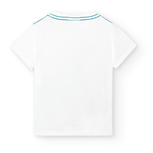 Camiseta niÃ±o estampada, mangas cortas, blanco, 398044