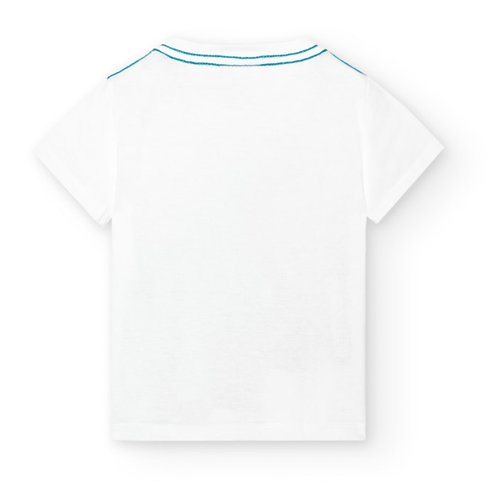 Camiseta niÃ±o estampada, mangas cortas, blanco, 398044