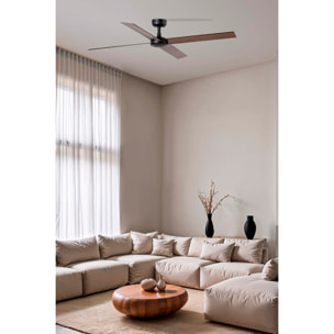 RUDDER L 4 Ventilatore a soffitto nero/noce TUYA