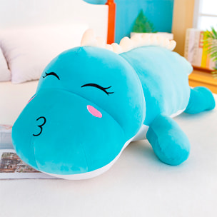 Cuscino extra morbido e soffice design dinosauro blu. 50 cm.