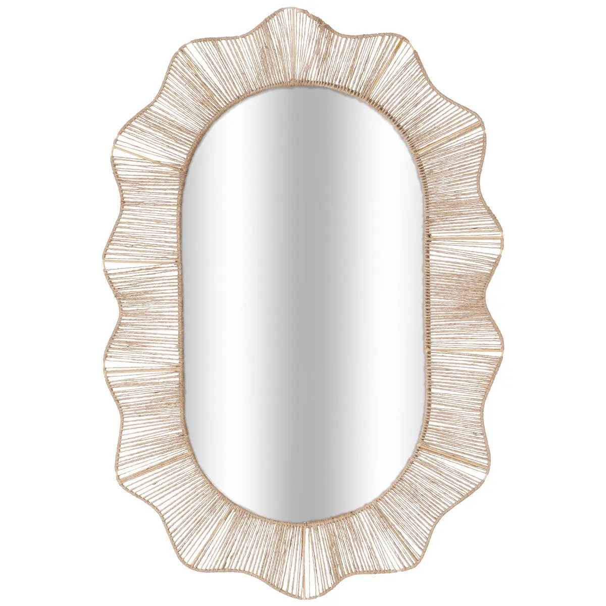 Miroir corde "Noemie" 91x61cm beige lin