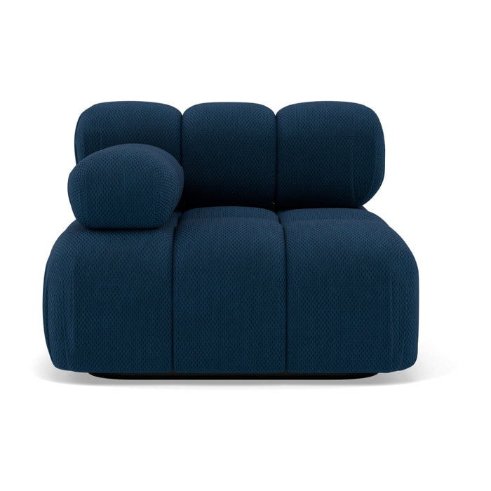 Ruby - module d'assise gauche en velours texturé - Bleu
