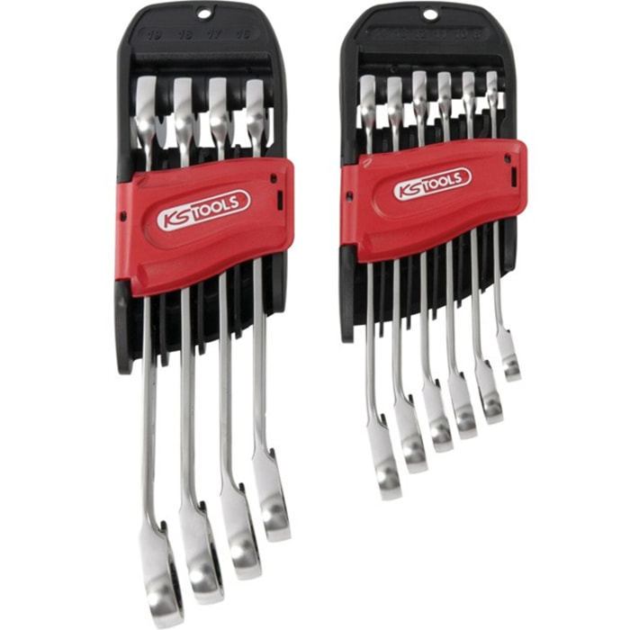 Jeu de 10 clés mixtes à cliquet réversible gearplus - 8 mm à 19 mm - KS TOOLS - 503.4620