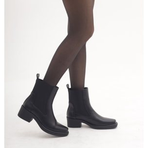 STIVALETTO TEXANO ELASTICI NERO