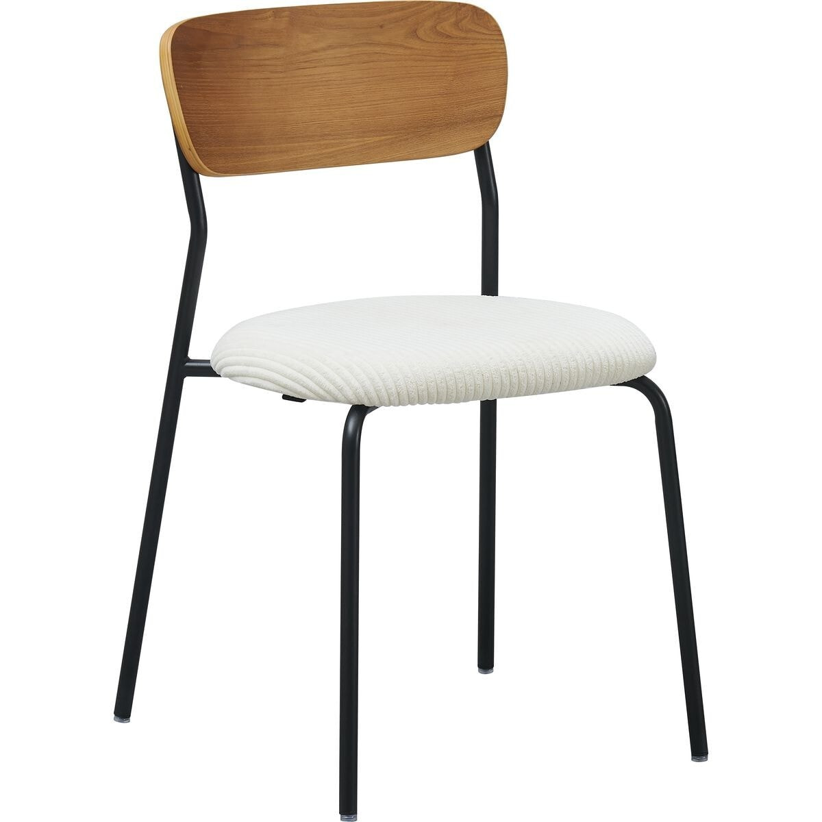 Lot de 2 chaises en bois et velours côtelé - LEYA