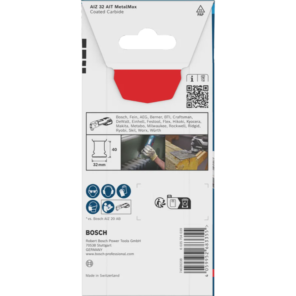 Lame de scie pour coupe plongeante EXPERT MetalMax AIZ 32 AIT - BOSCH - 2608902046