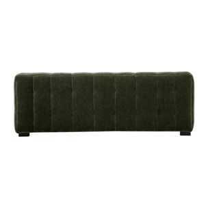 Canapé design 3 places en tissu effet velours vert kaki CORTO