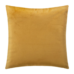 Coussin "Tressé" en velours jaune moutarde 40x40 cm