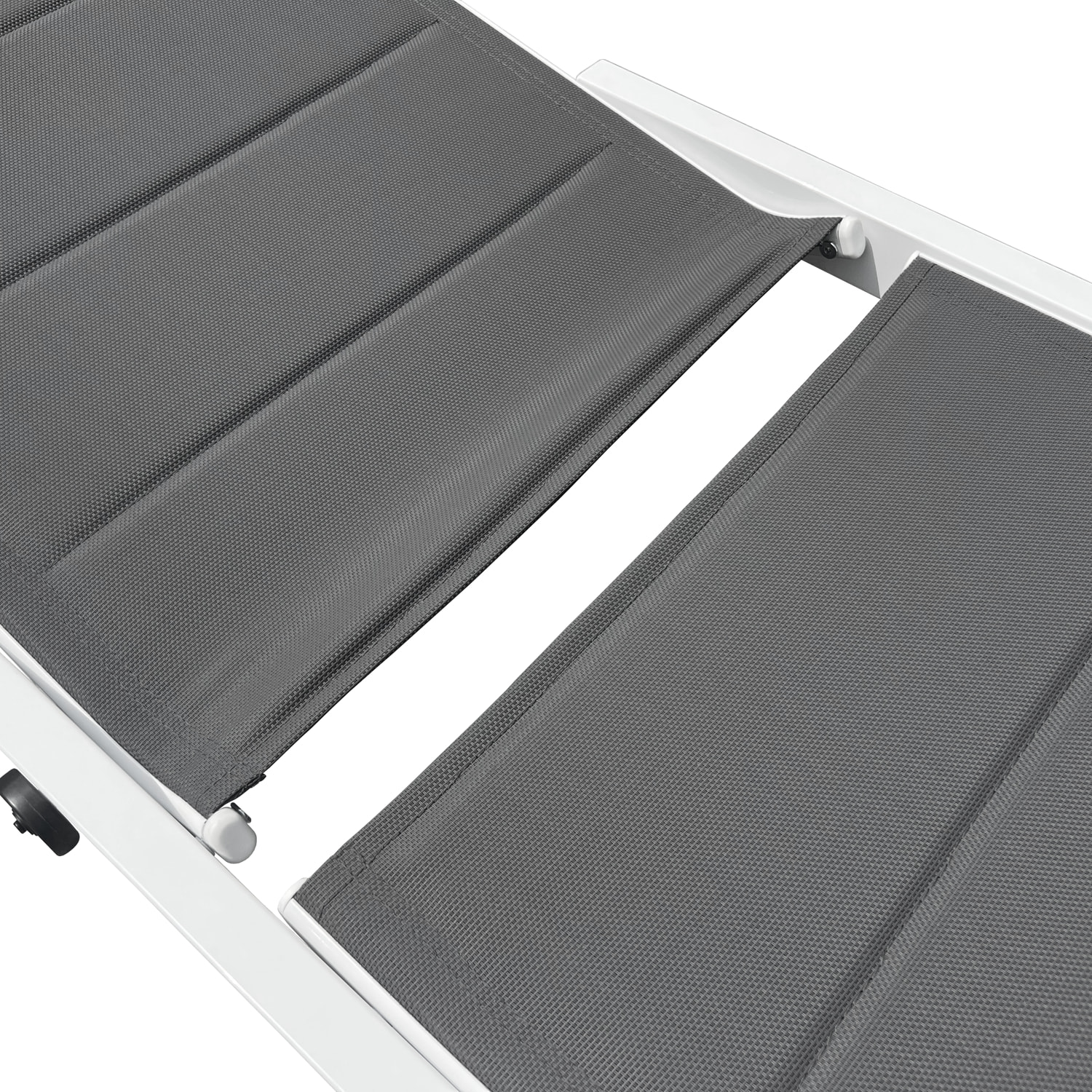 Bain de soleil BARBADOS en textilène gris - aluminium blanc