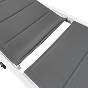 Bain de soleil BARBADOS en textilène gris - aluminium blanc