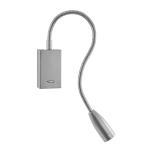 LEDS·C4 Luz de Lectura Bed Rectangular LED 4.3W Blanco Cálido Gris, Iluminación de Pared