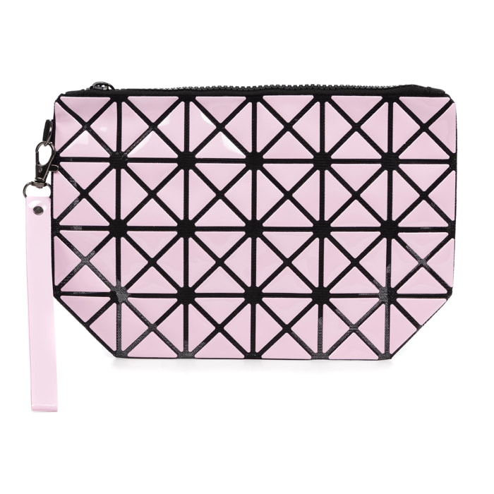 Pochette Zerbolò dal design geometrico, realizzata in PVC.