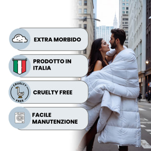 PIUMINO INVERNALE PRESTIGE, 300gr, Microfibra, Made in Italy, Bianco