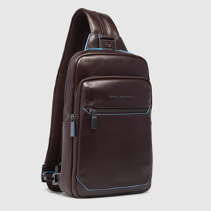 Piquadro Sac de poitrine homme en cuir convertible en sac à dos avec protection RFID