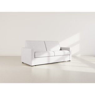 Julia - canapé lit 3 places convertible express couchage quotidien 140 cm matelas 18 cm en tissu - Gris clair