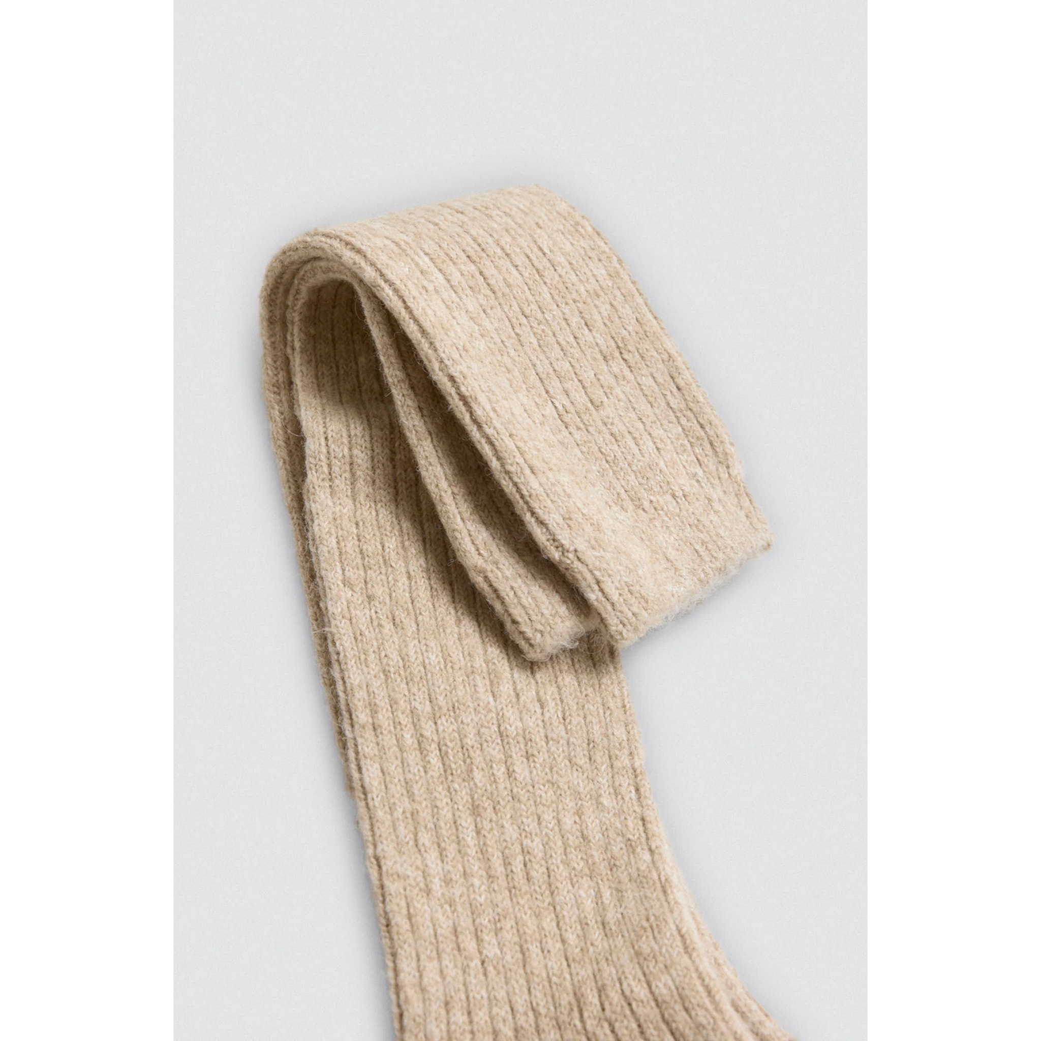 Calzini extra lunghi a coste beige