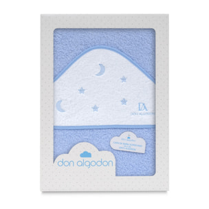 Capa de Baño 1X1  Don Algodon Estrelas Luna Azul