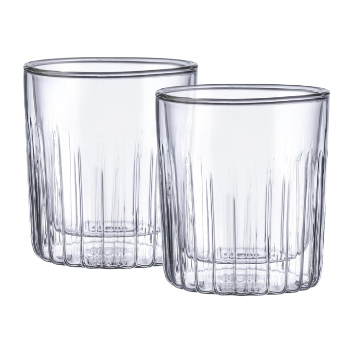 Set de 2 vasos 300ml mixology de doble pared en borosilicato masterpro