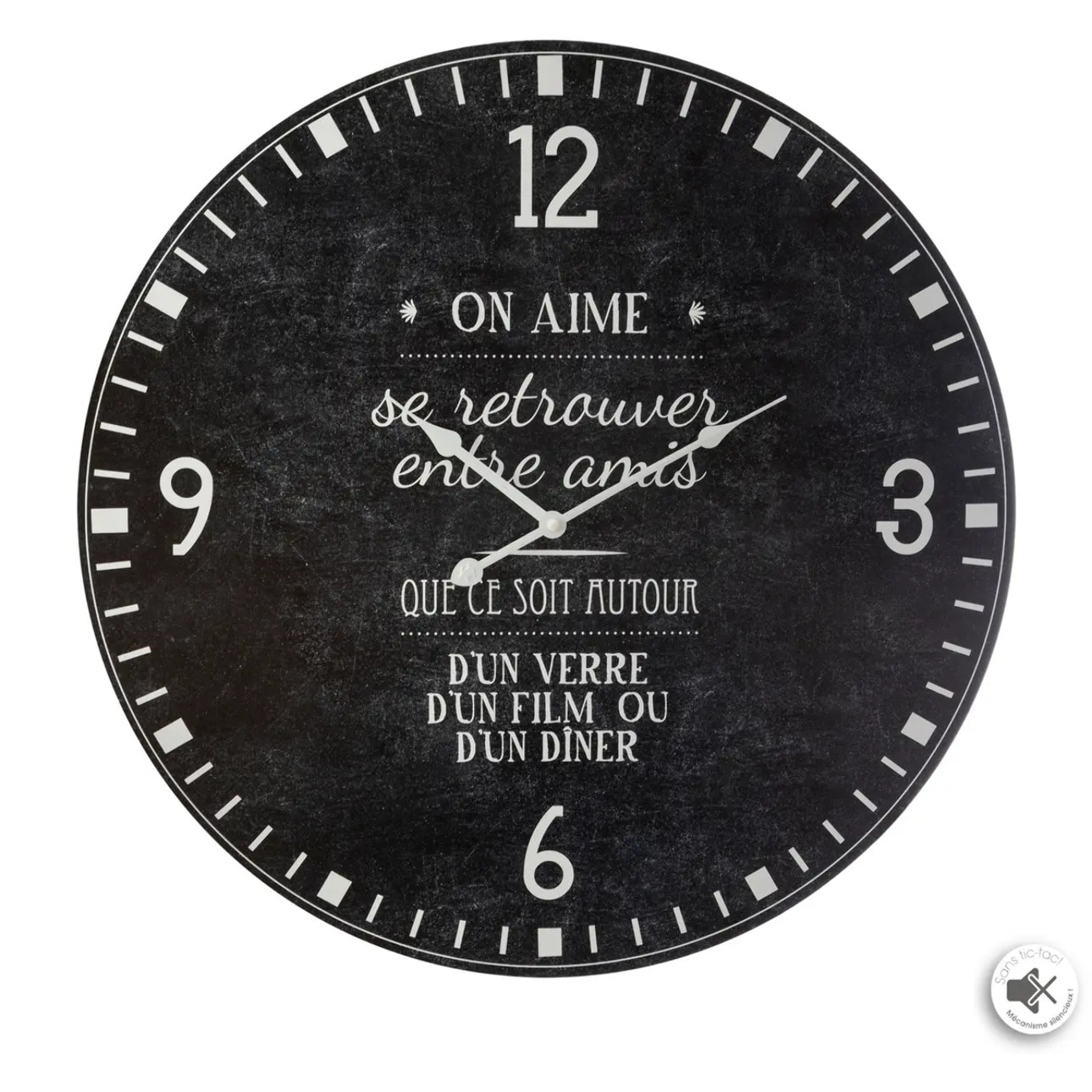 Horloge "Ardoise" - noir D57 cm