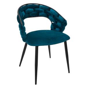 Chaise Sawyer Bleu Canard - Lot de 2