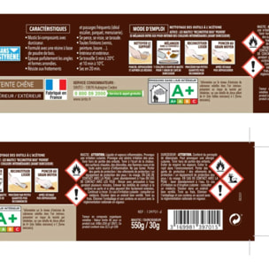 Mastic à bois avec durcisseur angles/gros trous chêne 500ml - SINTO - 139701