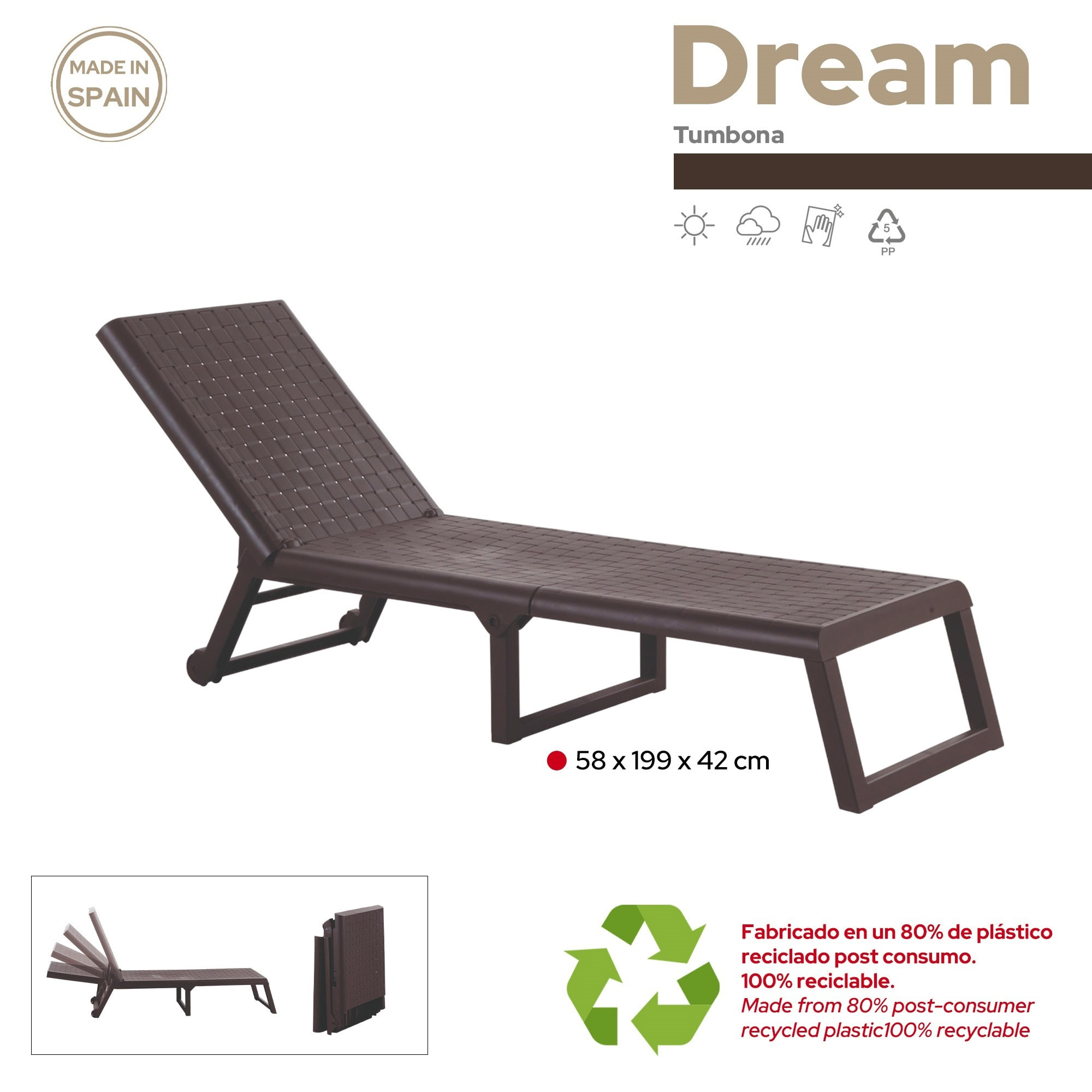 Tumbona de jardín dream wengue