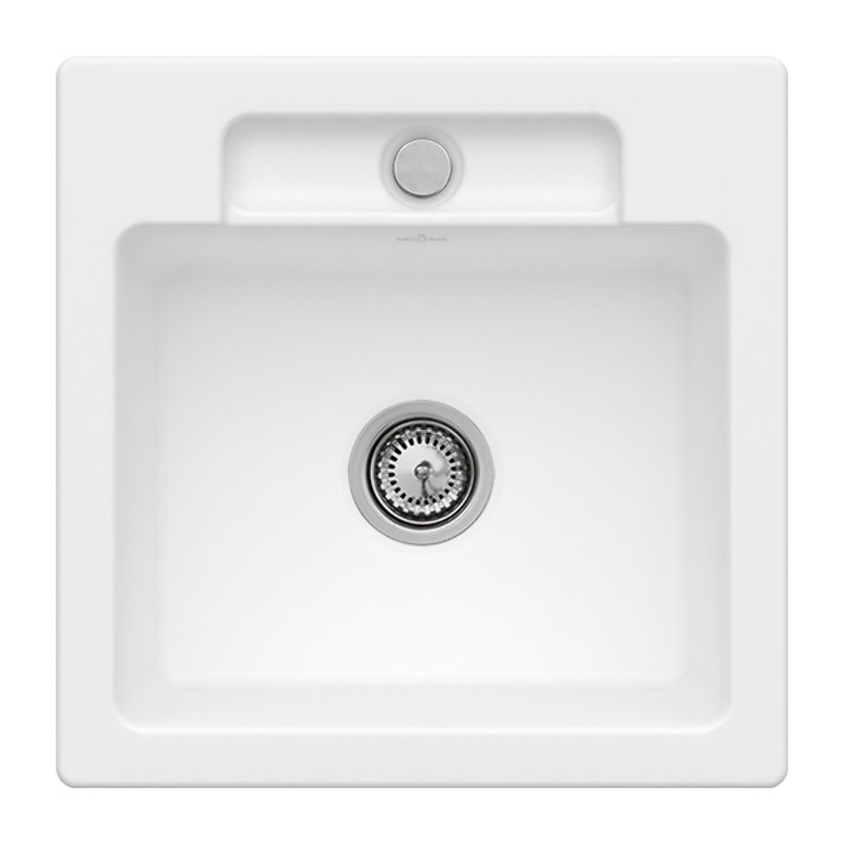 Evier 1 bac Siluet 50 S Stone White CeramicPlus avec vidage manuel