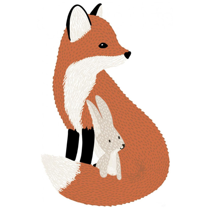 Sticker Lilipinso Mr Fox & son Ami 60 x 38 cm