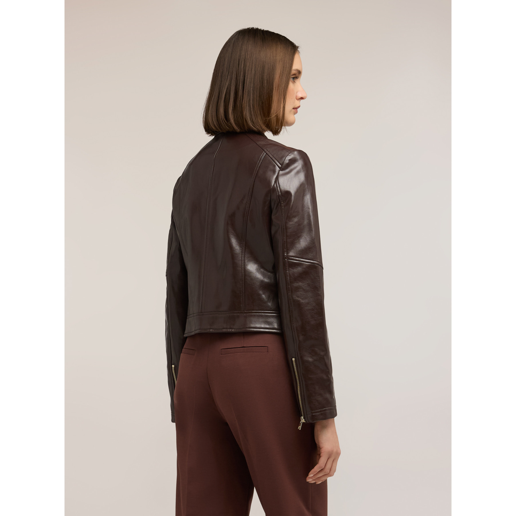 Motivi - Giubbotto con zip e collo alla coreana - Marrone