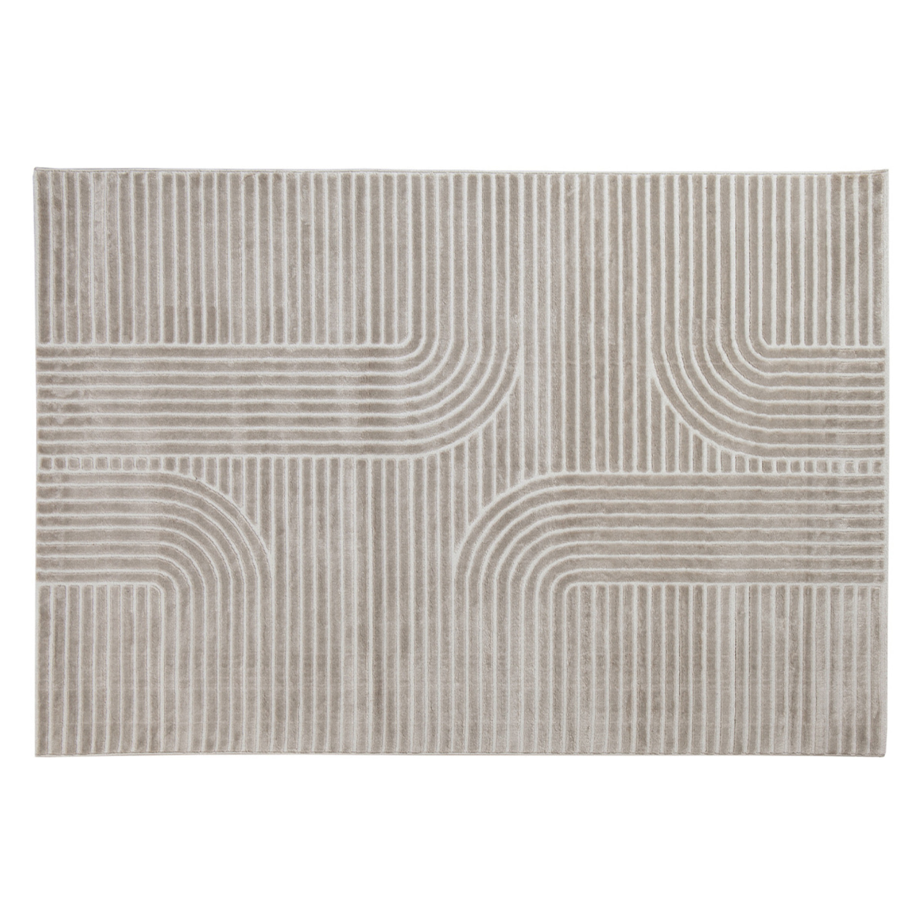 Tapis graphique rectangulaire beige 160 x 230 cm MAGNUS
