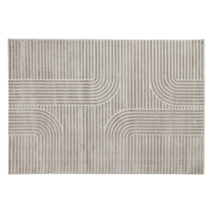 Tapis graphique rectangulaire beige 160 x 230 cm MAGNUS