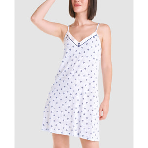 Camisón corto mujer anclas con tirantes ligero