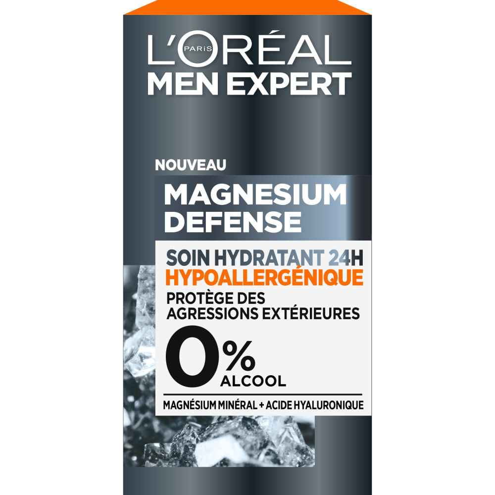 L'Oréal Paris Men Expert Magnesium Defense Soin Hydratant 24H Hypoallergénique 0% Alcool 50ml