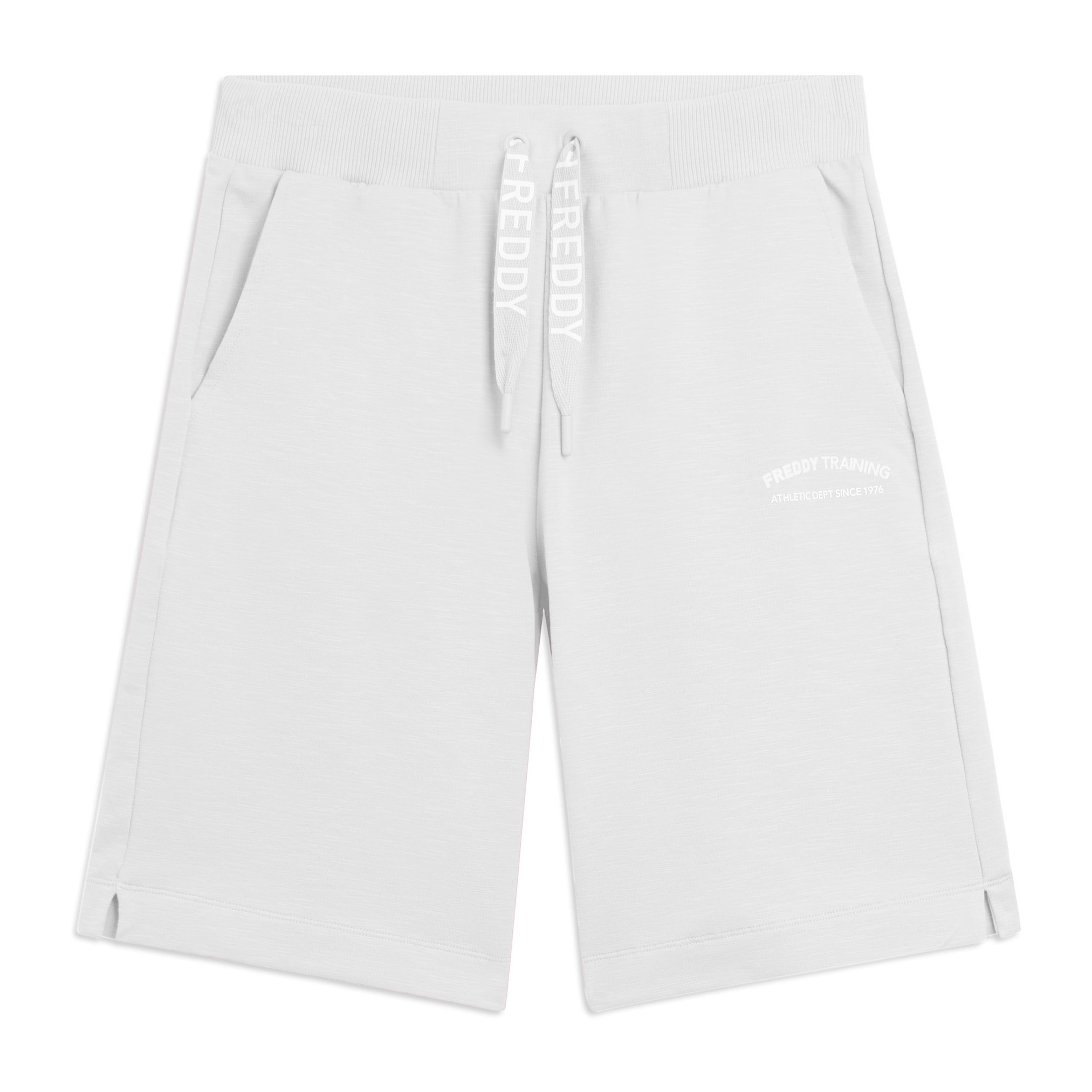 Pantaloni Corti con Spacchi Laterali in Tessuto Fiammato