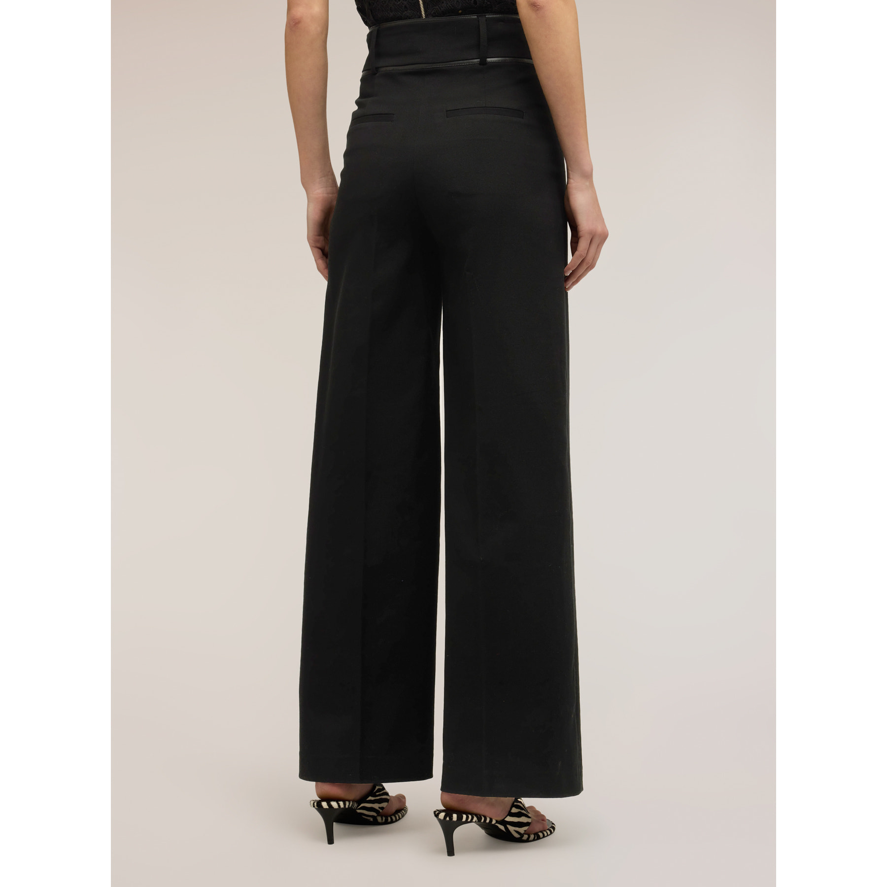 Motivi - Pantaloni palazzo con alta cintura - Nero