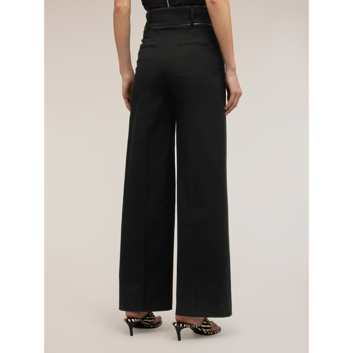 Motivi - Pantaloni palazzo con alta cintura - Nero