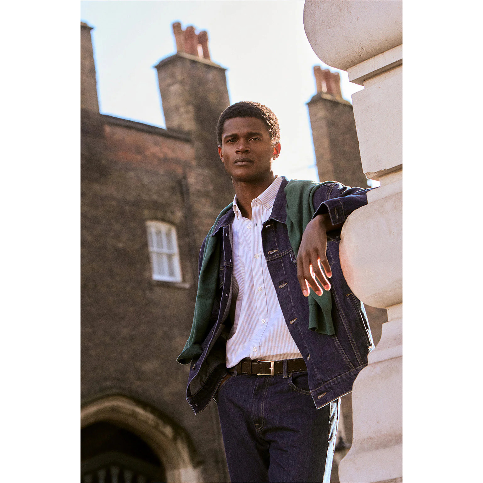 Giacca in denim Boston con logo ricamato