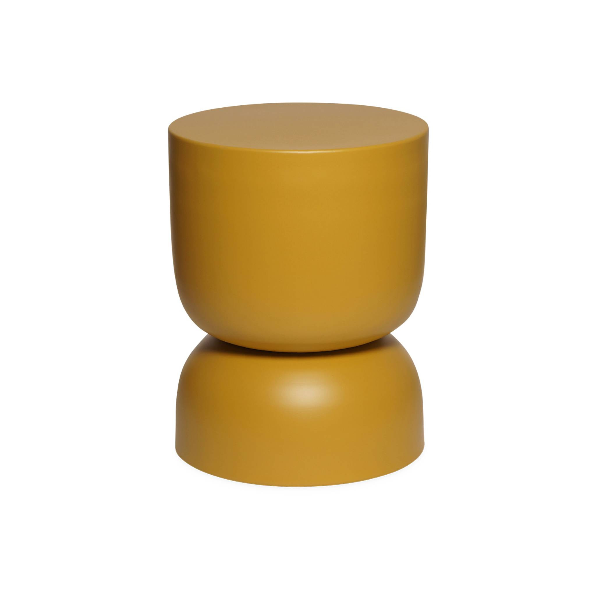 Table d'appoint. bout de canapé. table de chevet en métal. moutarde. Madi. Ø32 x H 42cm