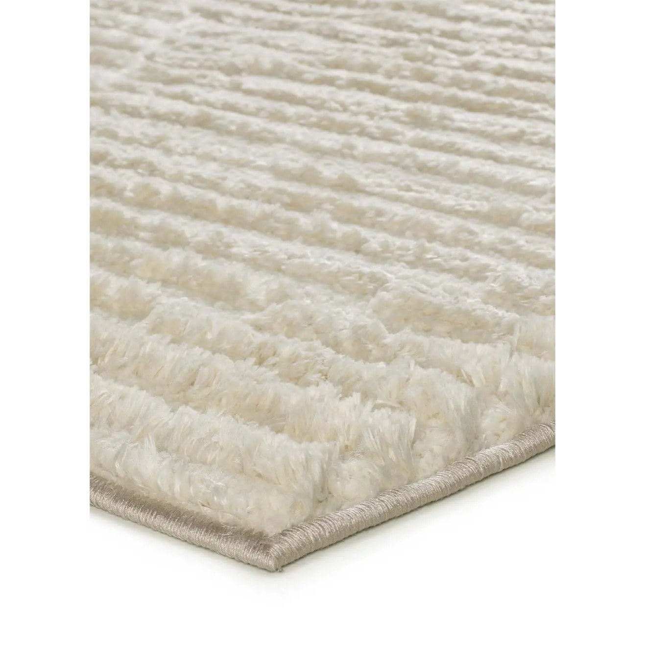 LIMA Alfombra shaggy estilo escandinavo con relieve crema, varias medidas disponibles