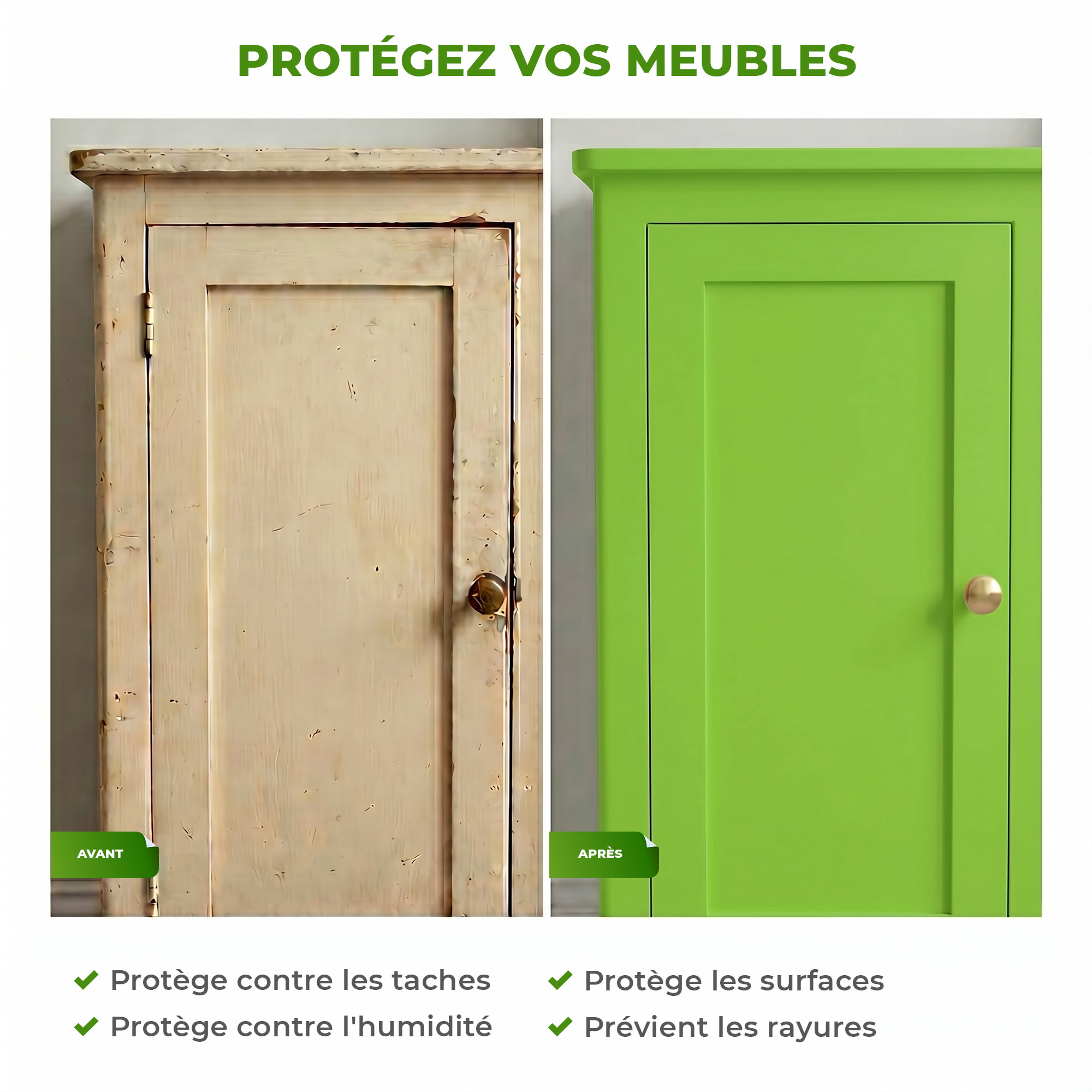 Rouleau adhésif décoratif Vinyle au Mètre - Vert pomme - Sticker Lavable Imperméable Mur Cuisine Meubles