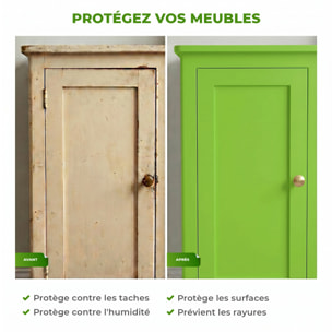 Rouleau adhésif décoratif Vinyle au Mètre - Vert pomme - Sticker Lavable Imperméable Mur Cuisine Meubles